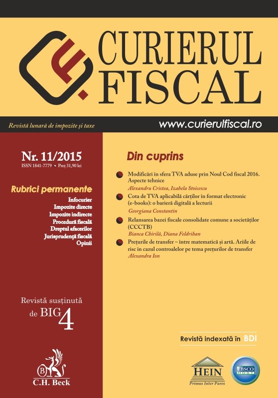 Imagine Curierul fiscal, nr. 11/2015