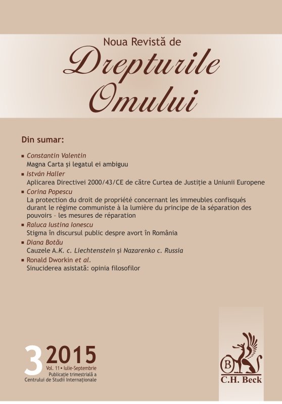 Imagine Noua Revista de Drepturile Omului, Nr. 3/2015