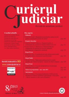 Imagine Curierul Judiciar, Nr. 8/2015