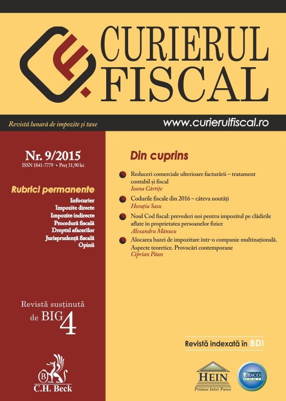 Imagine Curierul fiscal, nr. 9/2015