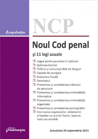 Imagine Noul Cod penal si 11 legi uzuale 29.09.2015