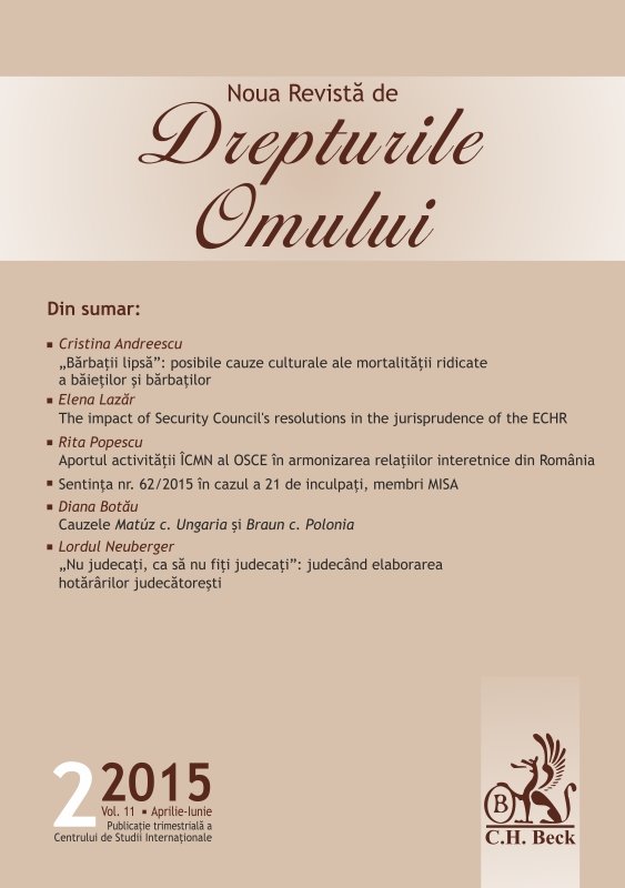 Imagine Noua Revista de Drepturile Omului, Nr. 2/2015