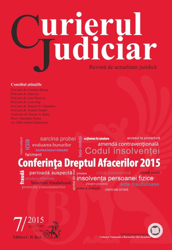 Imagine Curierul Judiciar, Nr. 7/2015