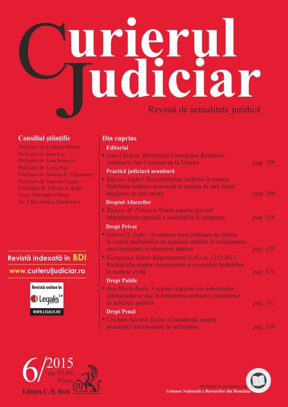 Imagine Curierul Judiciar, Nr. 6/2015