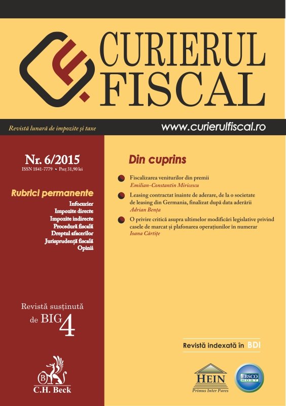 Imagine Curierul fiscal, nr. 6/2015