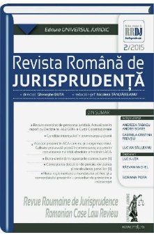 Imagine Revista romana de jurisprudenta nr. 2/2015