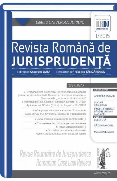 Imagine Revista romana de jurisprudenta nr. 1/2015