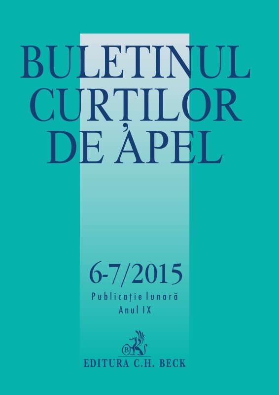Imagine Buletinul Curtilor de Apel, Nr. 6-7/2015