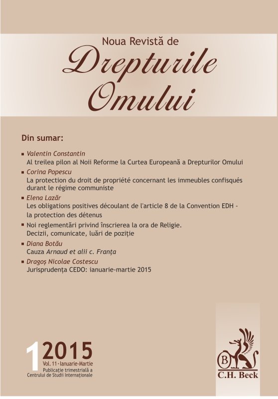 Imagine Noua Revista de Drepturile Omului, Nr. 1/2015