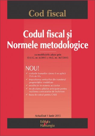 Imagine Codul fiscal si Normele metodologice ed.8 - 01.06.2015