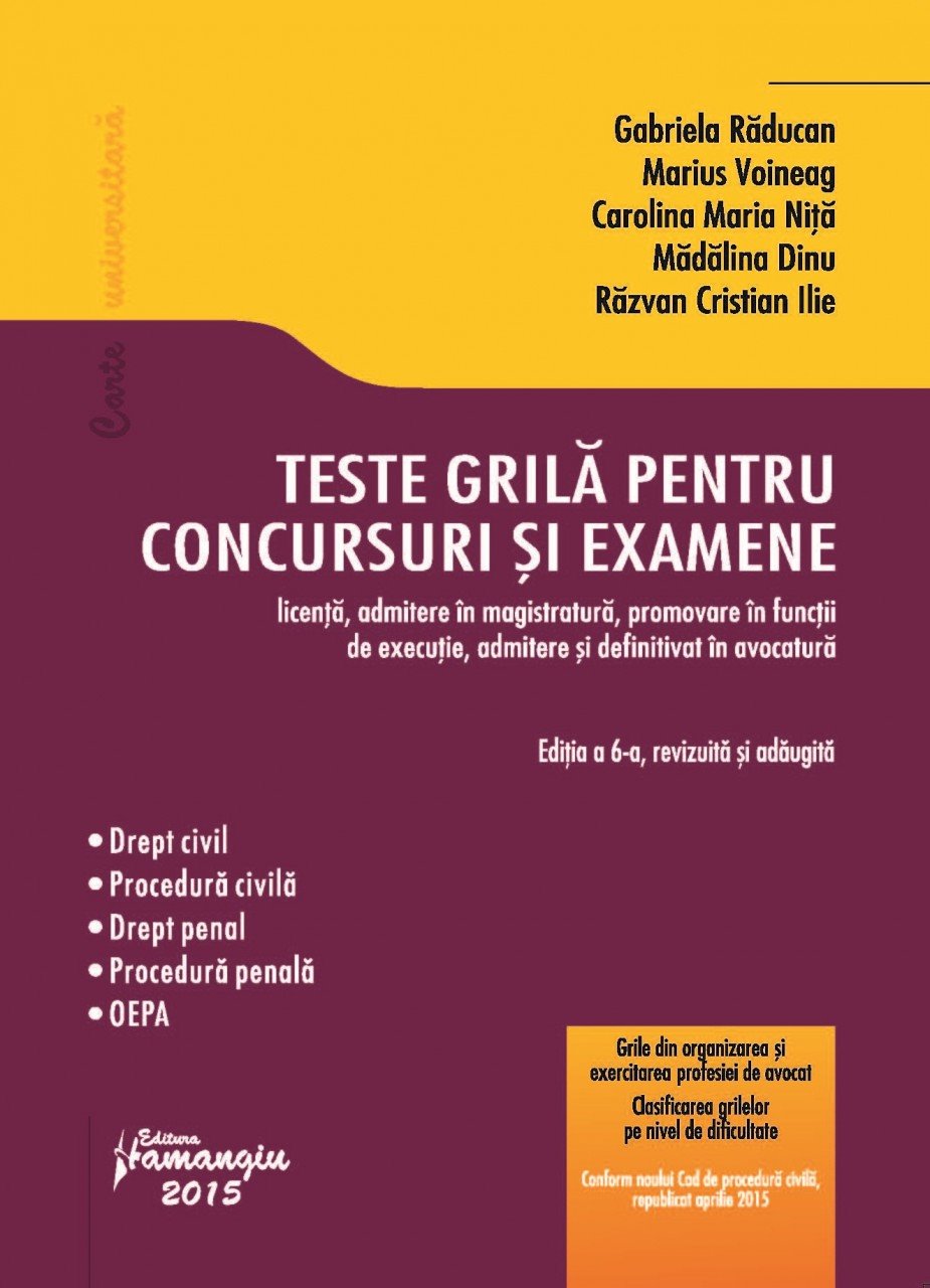 Teste grila pentru concursuri si examene editia a 6-a