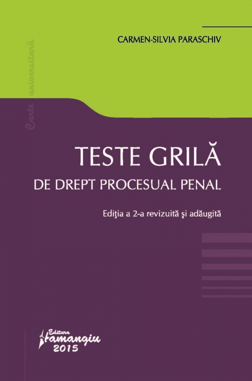 Imagine Teste grila de drept procesual penal. Editia a 2-a