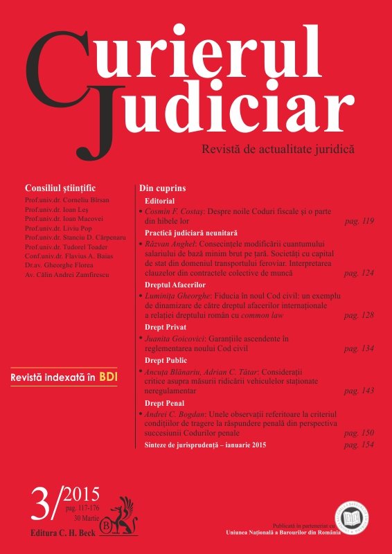 Imagine Curierul Judiciar, Nr. 3/2015