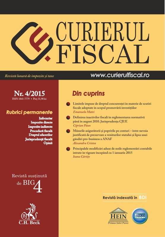 Imagine Curierul fiscal, nr. 4/2015