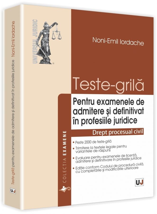 Imagine Teste-grila pentru examenele de admitere si definitivat in profesiile juridice