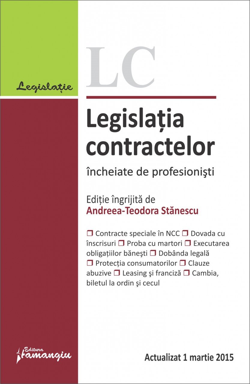 Imagine Legislatia contractelor incheiate de profesionisti 01.03.2015