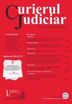 Imagine Curierul Judiciar, Nr. 1/2015