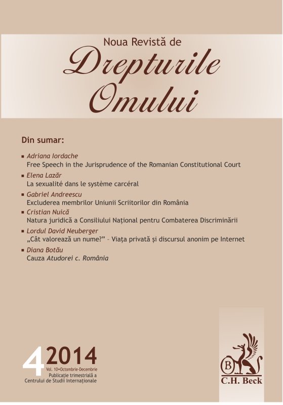 Imagine Noua Revista de Drepturile Omului, Nr. 4/2014