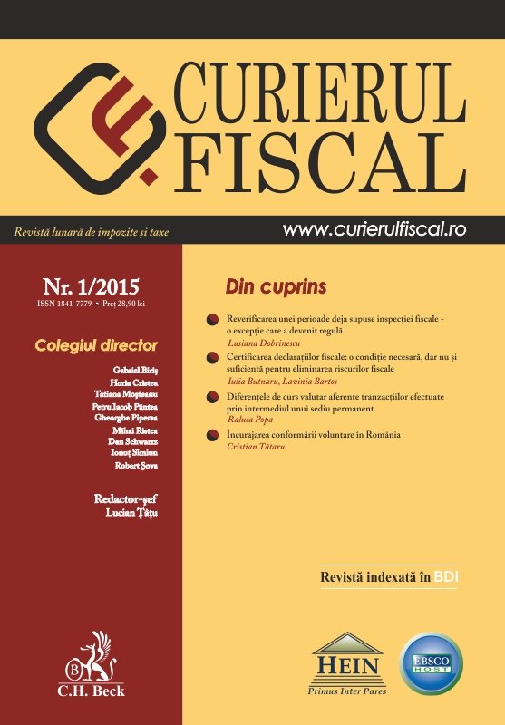 Imagine Curierul fiscal, nr. 1/2015