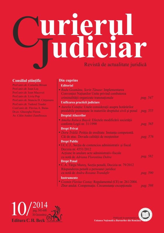 Imagine Curierul Judiciar, Nr. 10/2014