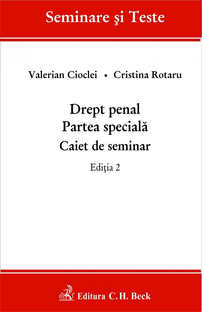 Imagine Drept penal. Partea speciala. Caiet de seminar. Editia a 2-a