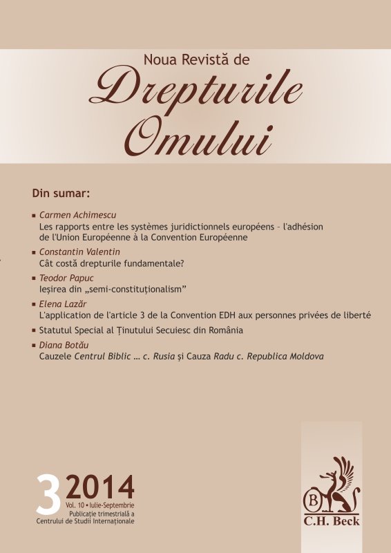 Imagine Noua Revista de Drepturile Omului, Nr. 3/2014