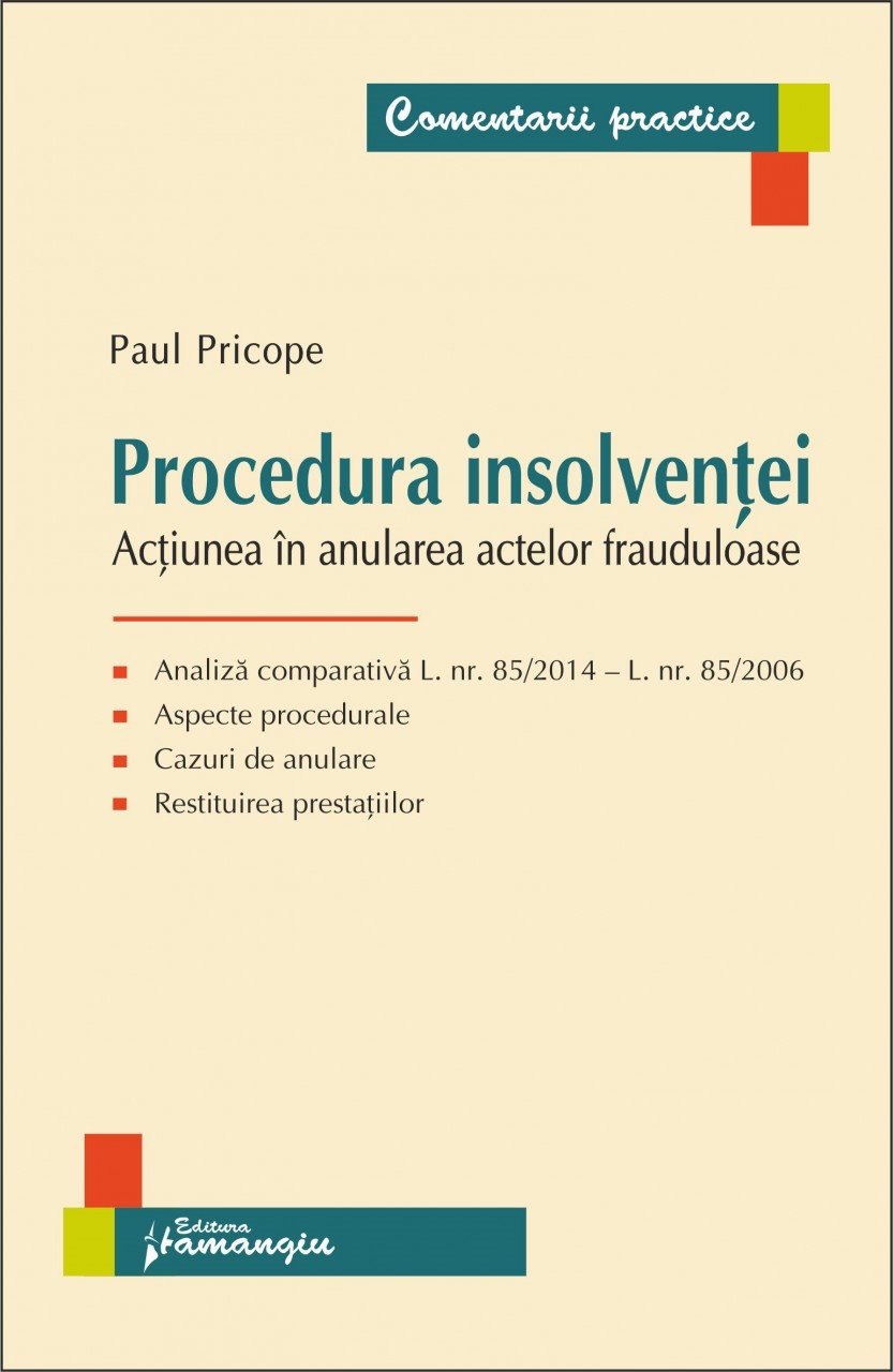 Imagine Procedura insolventei. Actiunea in anularea actelor frauduloase