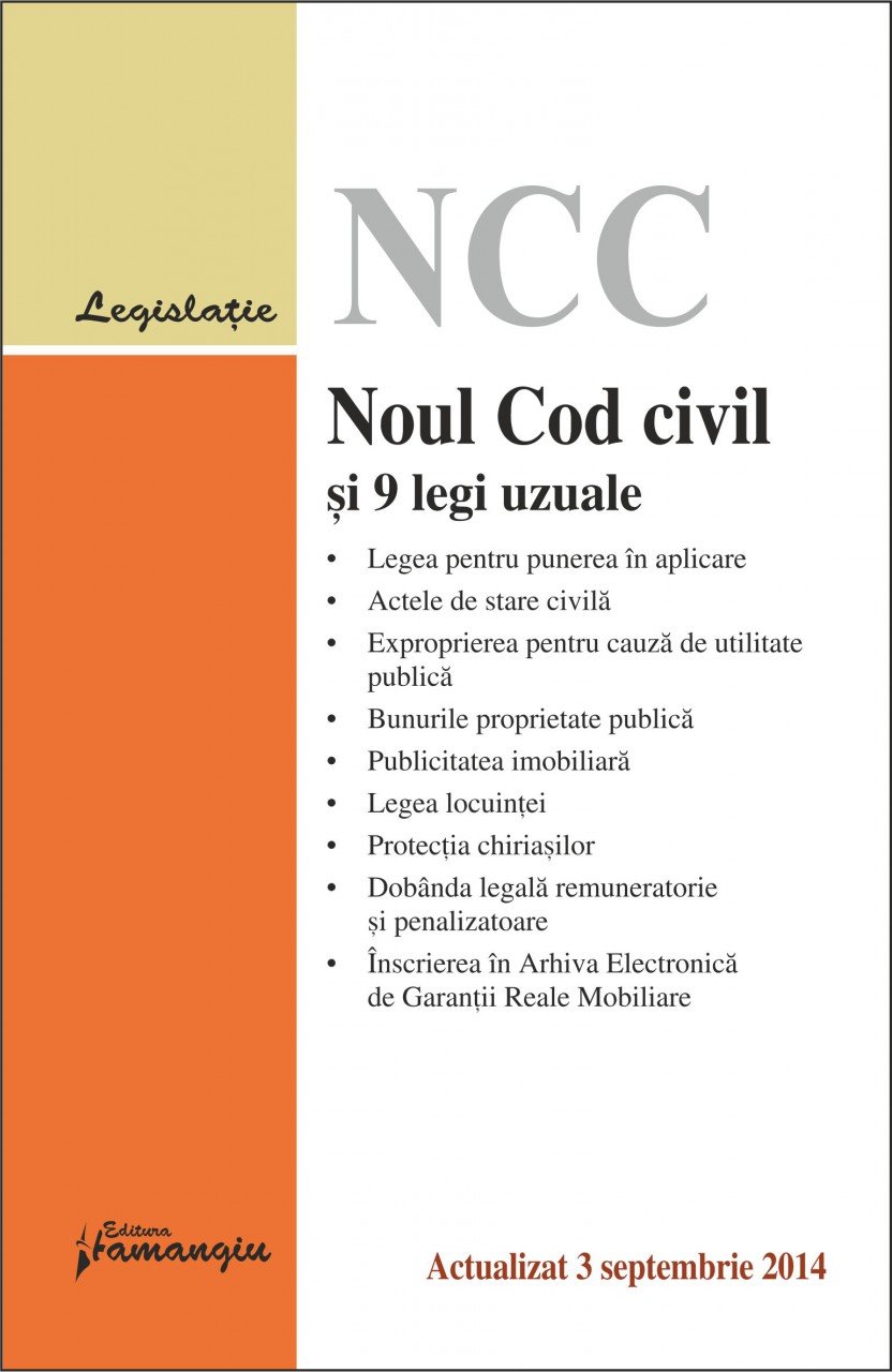 Imagine Noul Cod civil si 9 legi uzuale 3.09.2014