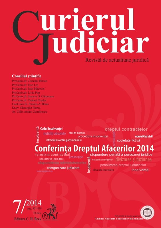 Imagine Curierul Judiciar, Nr. 7/2014