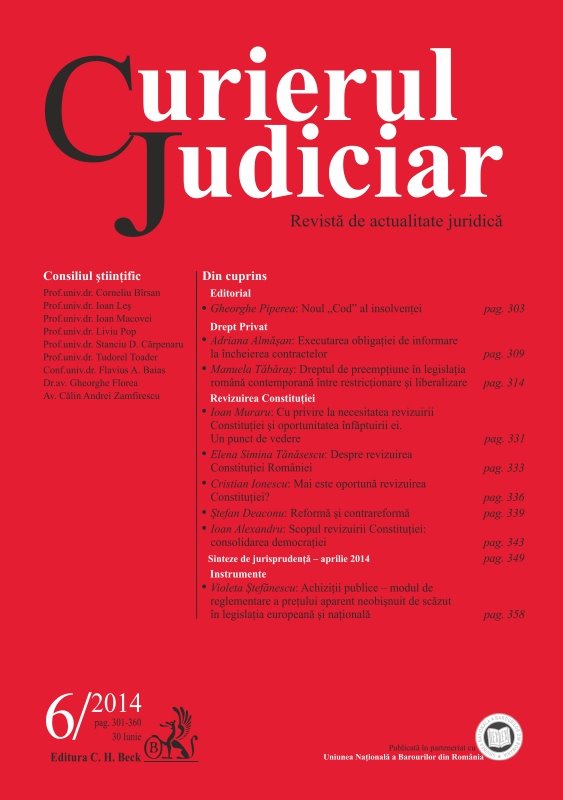 Imagine Curierul Judiciar, Nr. 6/2014