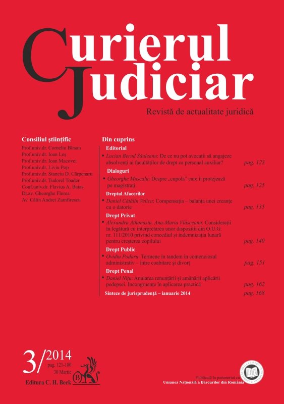 Imagine Curierul Judiciar, Nr. 3/2014