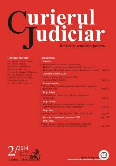 Imagine Curierul Judiciar, Nr. 2/2014