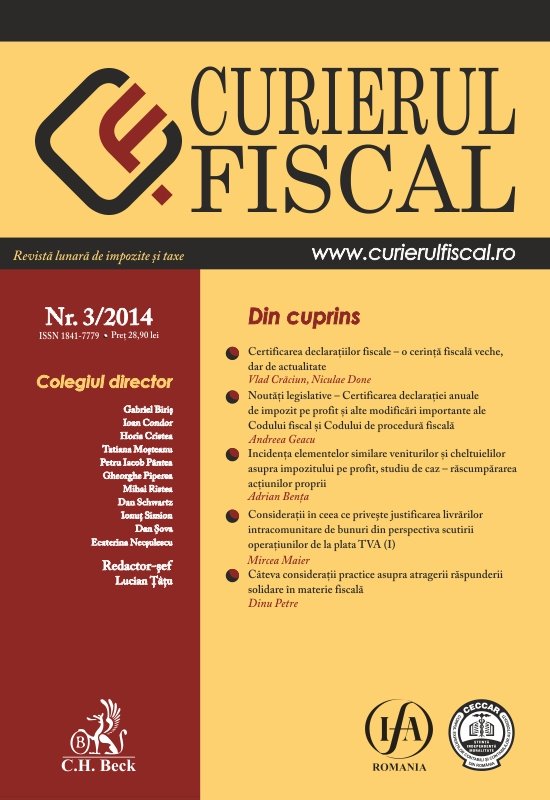 Imagine Curierul fiscal, nr. 3/2014