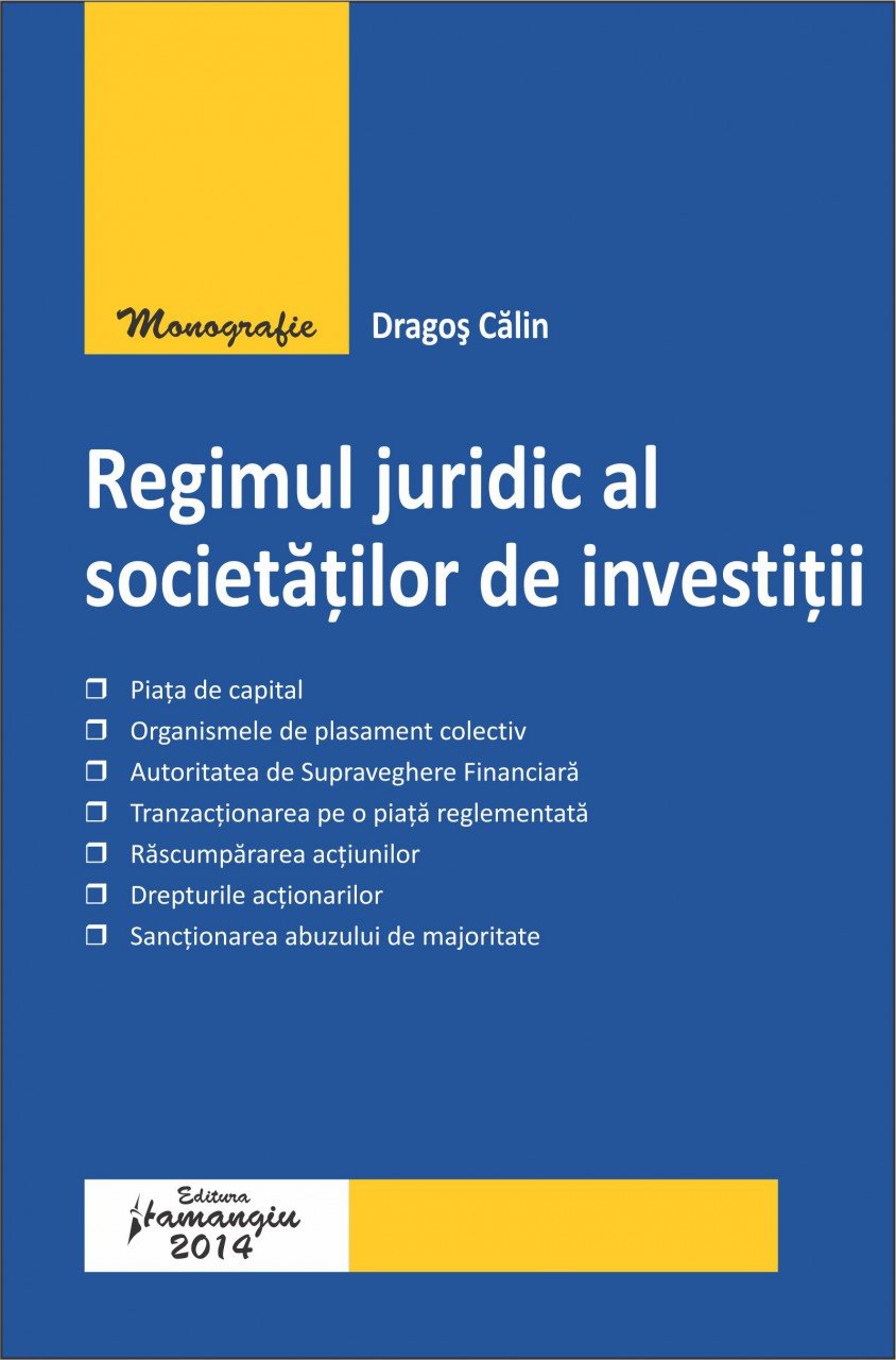 Imagine Regimul juridic al societatilor de investitii