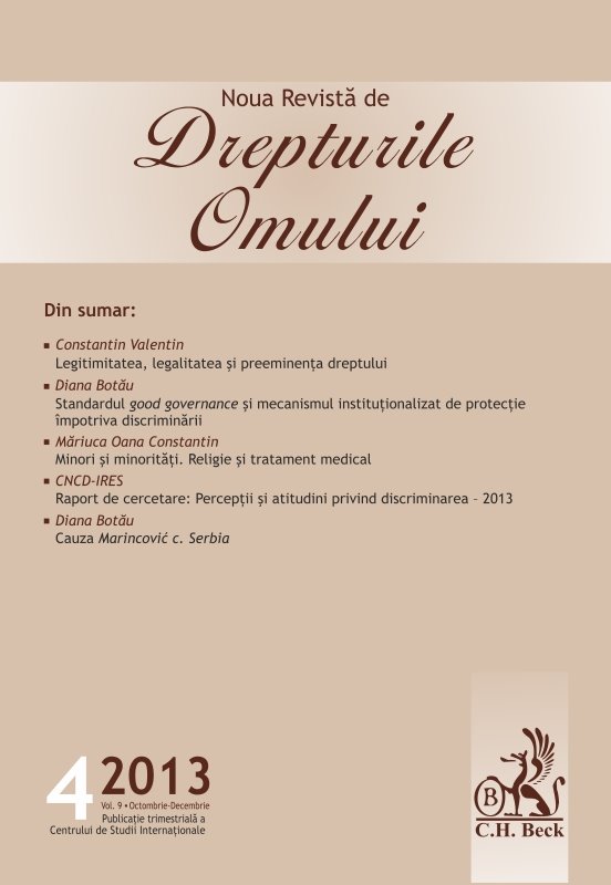 Imagine Noua Revista de Drepturile Omului, Nr. 4/2013