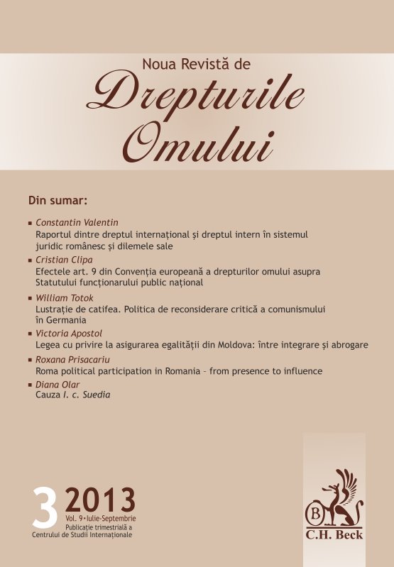 Imagine Noua Revista de Drepturile Omului, Nr. 3/2013