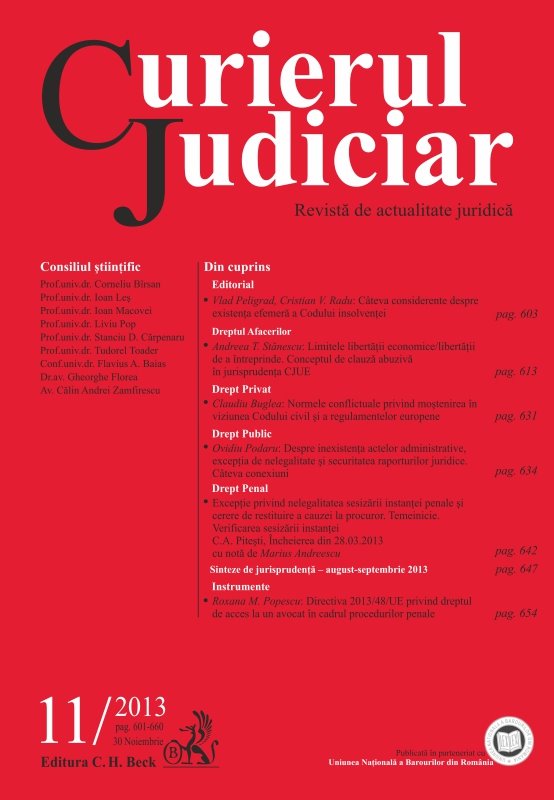 Imagine Curierul Judiciar, Nr. 11/2013