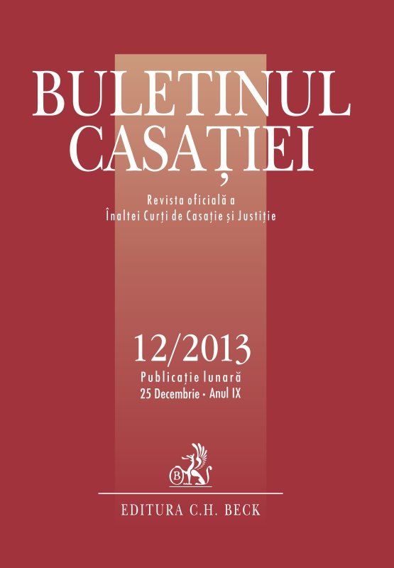 Imagine Buletinul Casatiei, nr. 12/2013