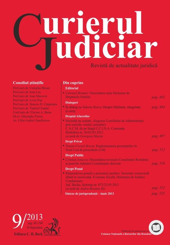 Imagine Curierul Judiciar, Nr. 9/2013