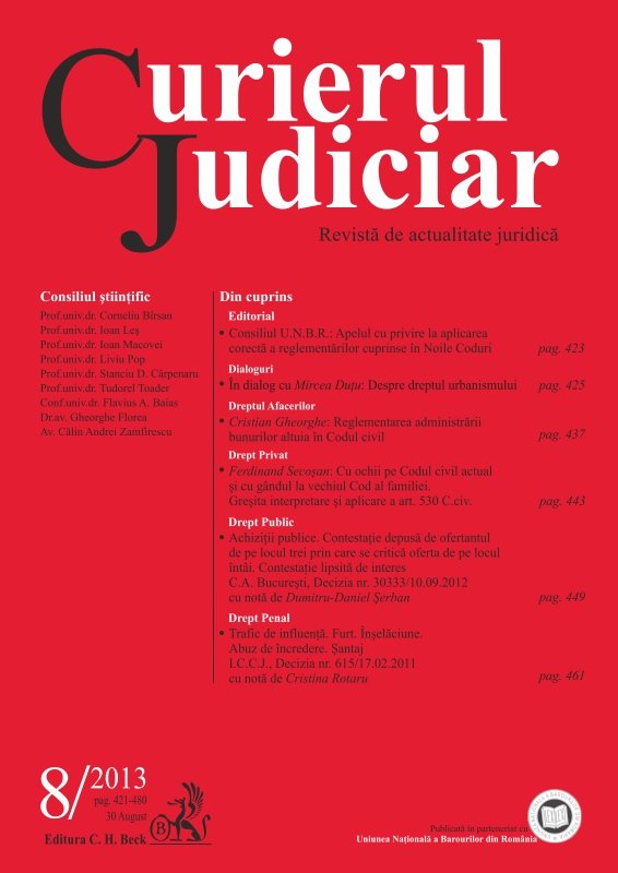 Imagine Curierul Judiciar, Nr. 8/2013