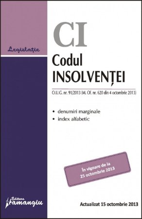 Imagine Codul insolventei. Actualizat 15 octombrie 2013