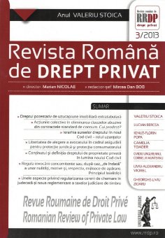 Imagine Revista romana de drept privat nr. 3/2013