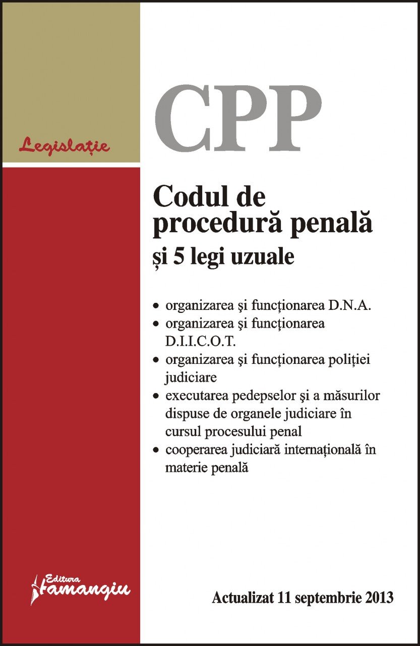 Imagine Codul de procedura penala si 5 legi uzuale 11.09.2013