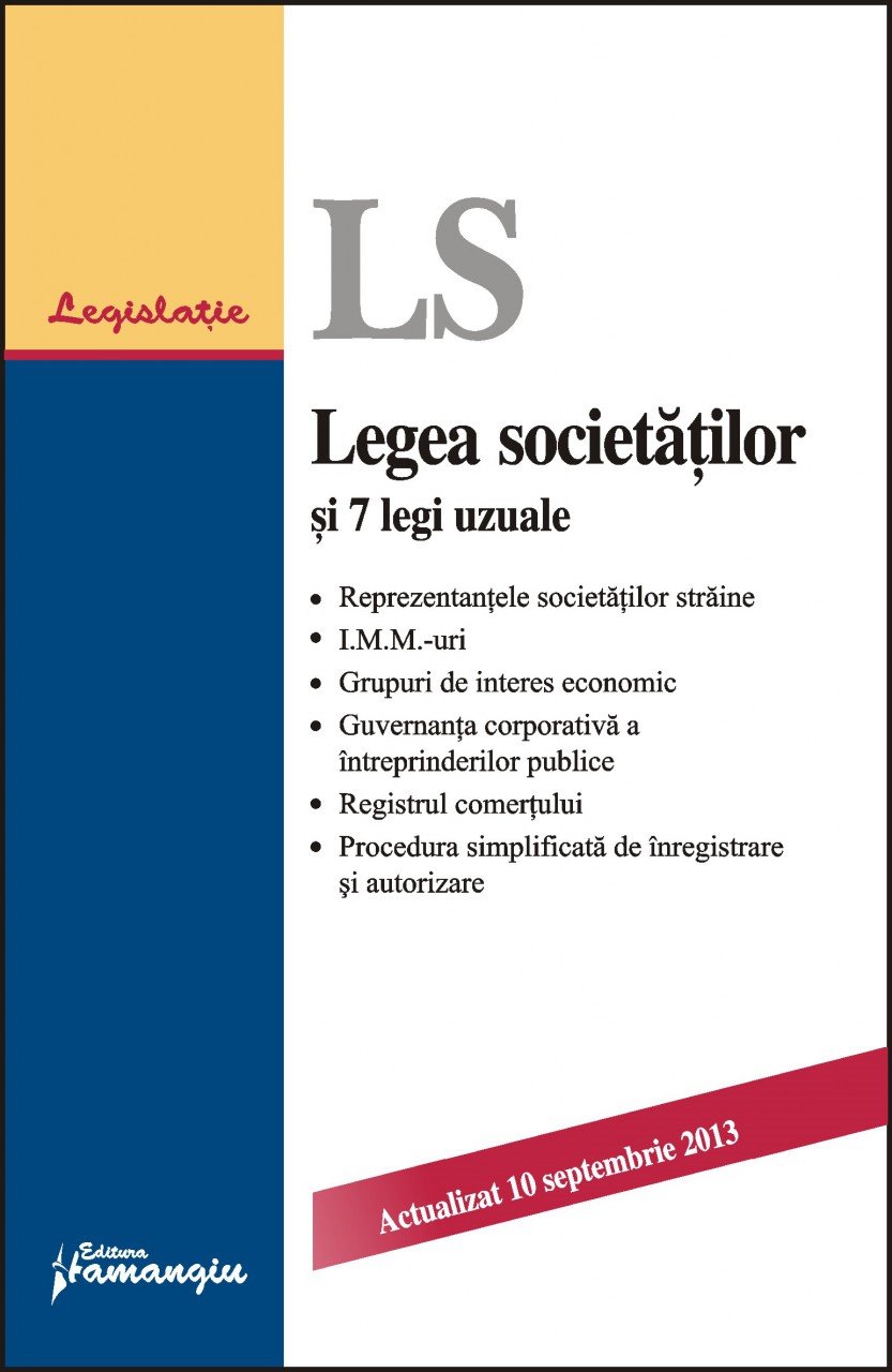 Imagine Legea societatilor si 7 legi uzuale 10.09.2013