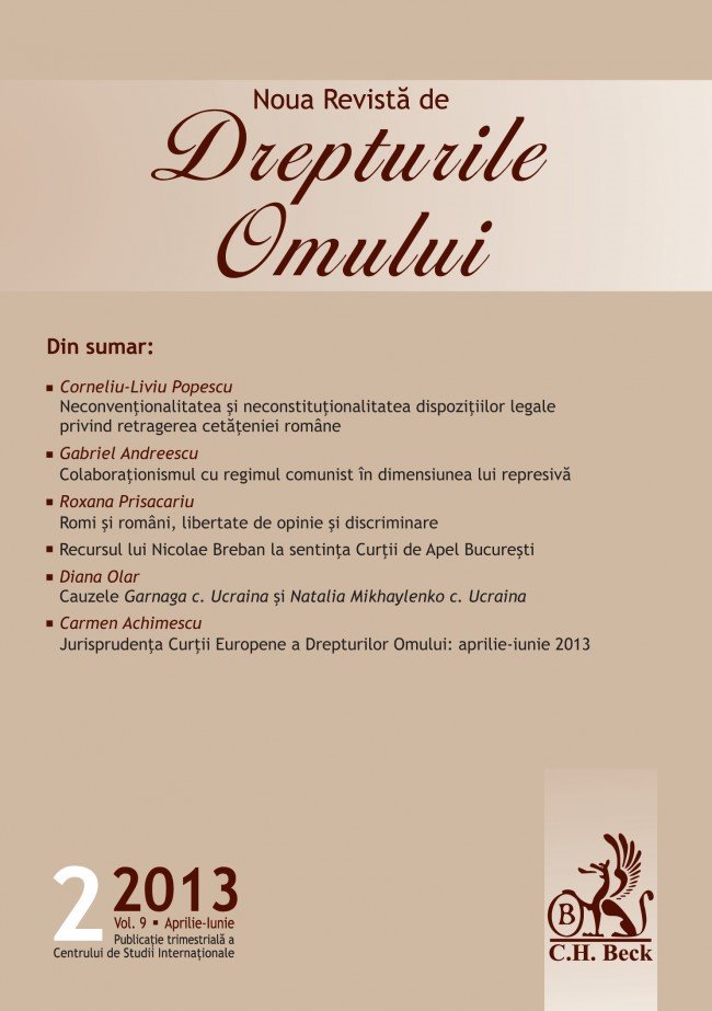 Imagine Noua Revista de Drepturile Omului, Nr. 2/2013