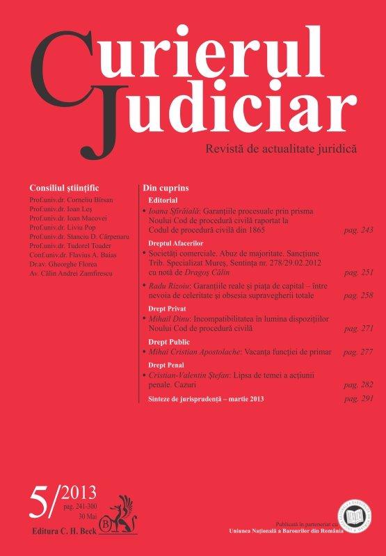 Imagine Curierul Judiciar, Nr. 5/2013