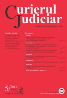 Imagine Curierul Judiciar, Nr. 5/2013