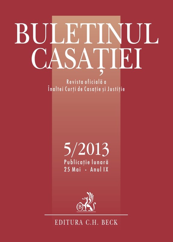 Imagine Buletinul Casatiei, nr. 5/2013