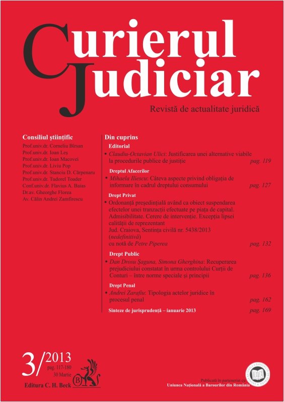 Imagine Curierul Judiciar, Nr. 3/2013