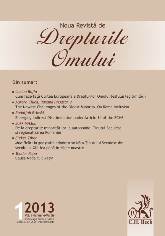 Imagine Noua Revista de Drepturile Omului, Nr. 1/2013